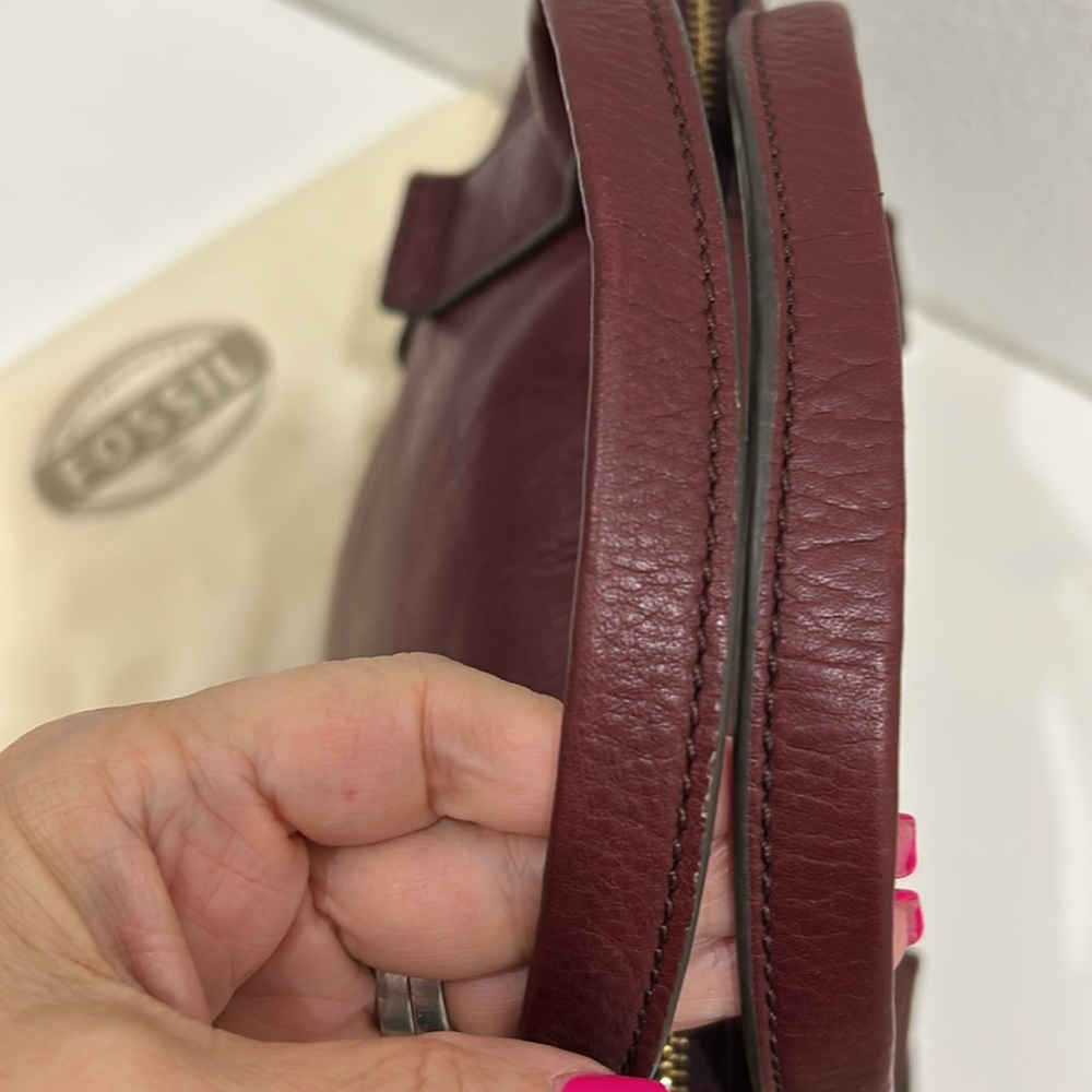 Fossil Emerson Leather Satchel, Double Handle Crossbody Bag - Picture 4 of 17